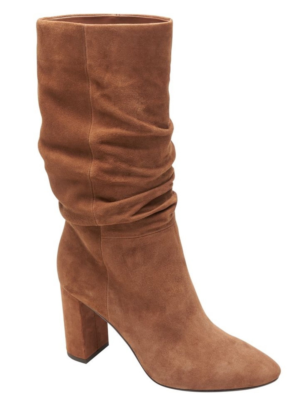 Banana Republic Midshaft Slouch Suede Boots, Nutmeg, Size 9.5
